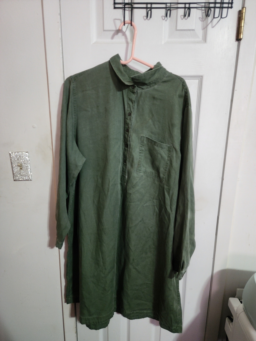 Womens Olive Green Shirt Dress